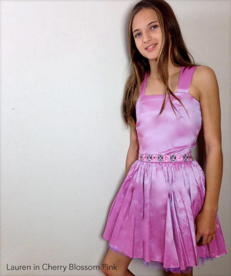 Bat Mitzvah Dress with Straps Cherry Blossom 