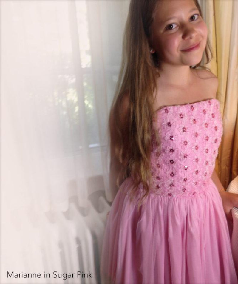 Bat Mitzvah Dress Strapless Tube Top With Tulle Bubblegum 