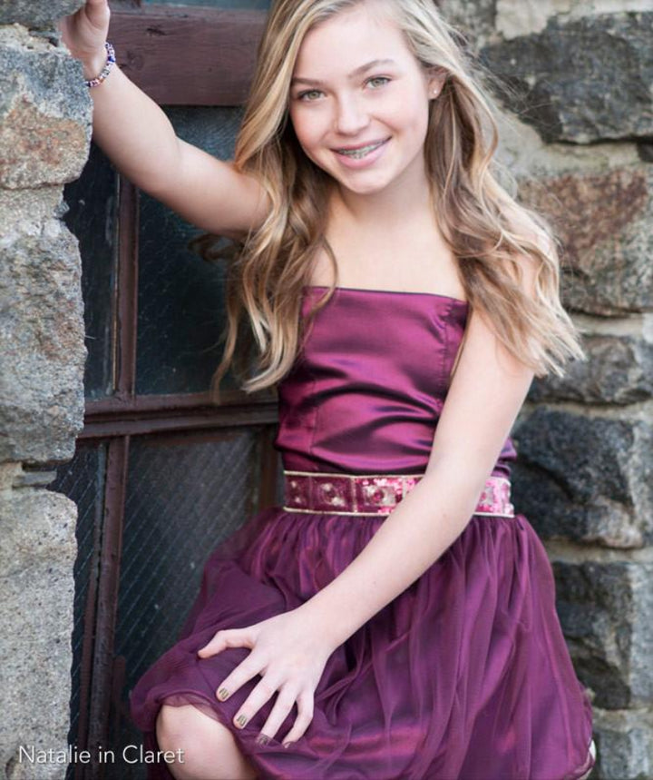 Cotillion Dress with Tulle and Taffeta Claret