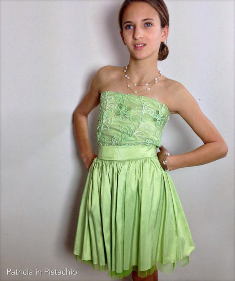 Formal Party Dress Strapless Tube Top Fit and Flare Pistachio 